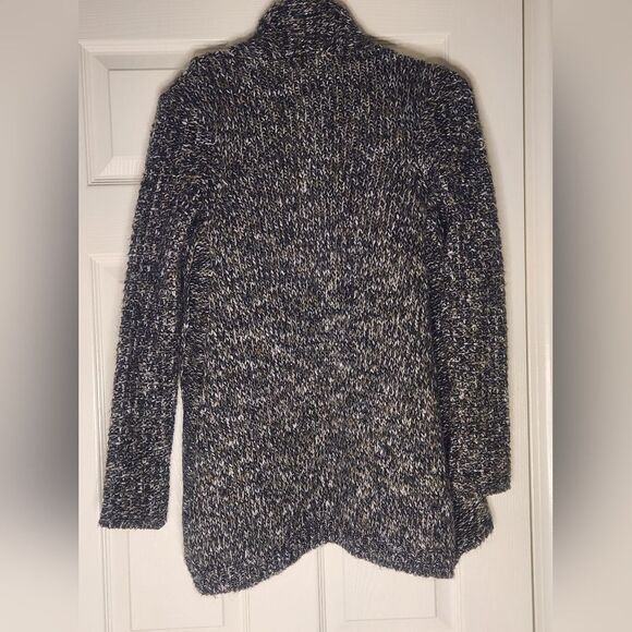 LaModeEstaVous 1/S BlackWhite Lngslv CableKnit WOOLMOHAIRBlend WomenOpenCardigan - Picture 11 of 11